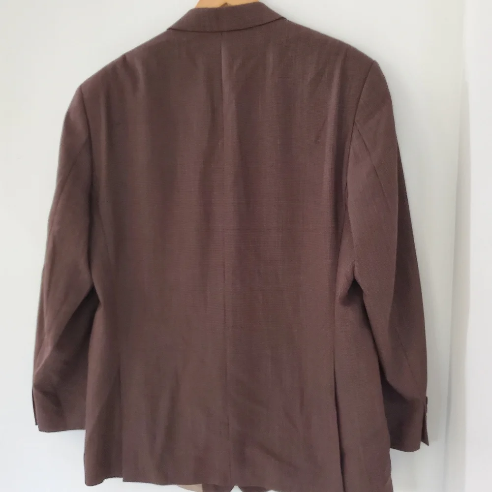 CALVIN KLEIN 44R Brown Tan 100% Pure New Wool Sport Coat Blazer Jacket 3 Button